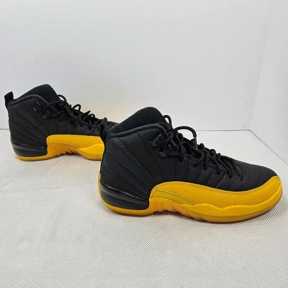 Air Jordan 12 Retro GS University Gold Black 153265-070 Boys Size 6.5Y Sneakers